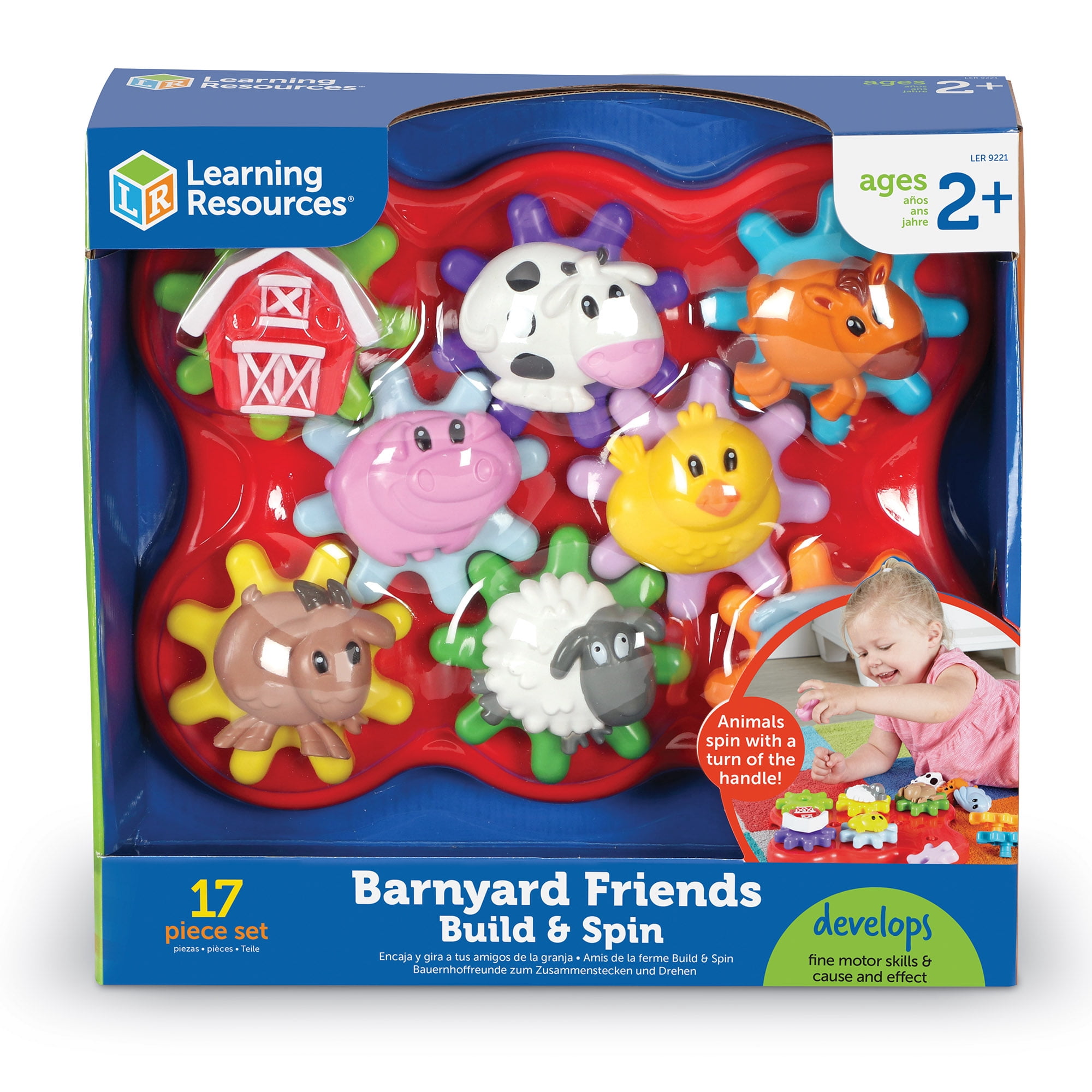 Learning Resources  Barnyard Friends Build & Spin -  Toddler Sensory  Toys, Ages 2+