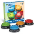 thumbnail image 1 of Learning Resources Lights and Sounds Answer Buzzers, Recordable Buttons for Kids, Ages 3+, 1 of 8