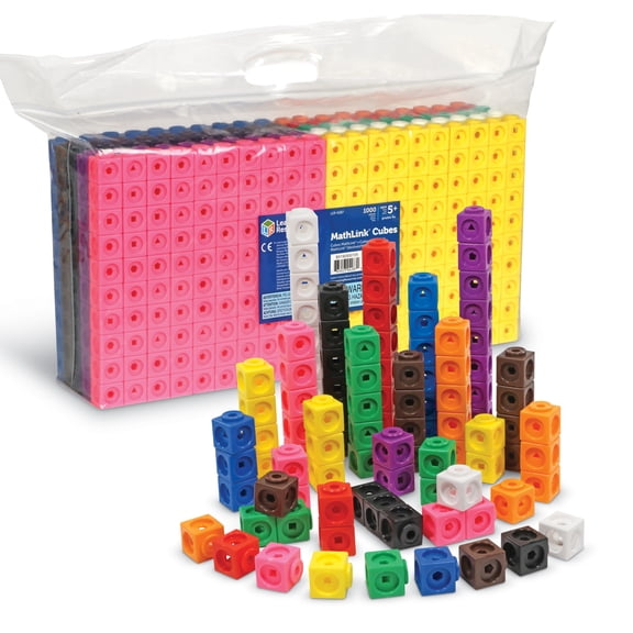 Learning Resources Mathlink Cubes, Math Manipulatives, Set of 1000, Ages 5+