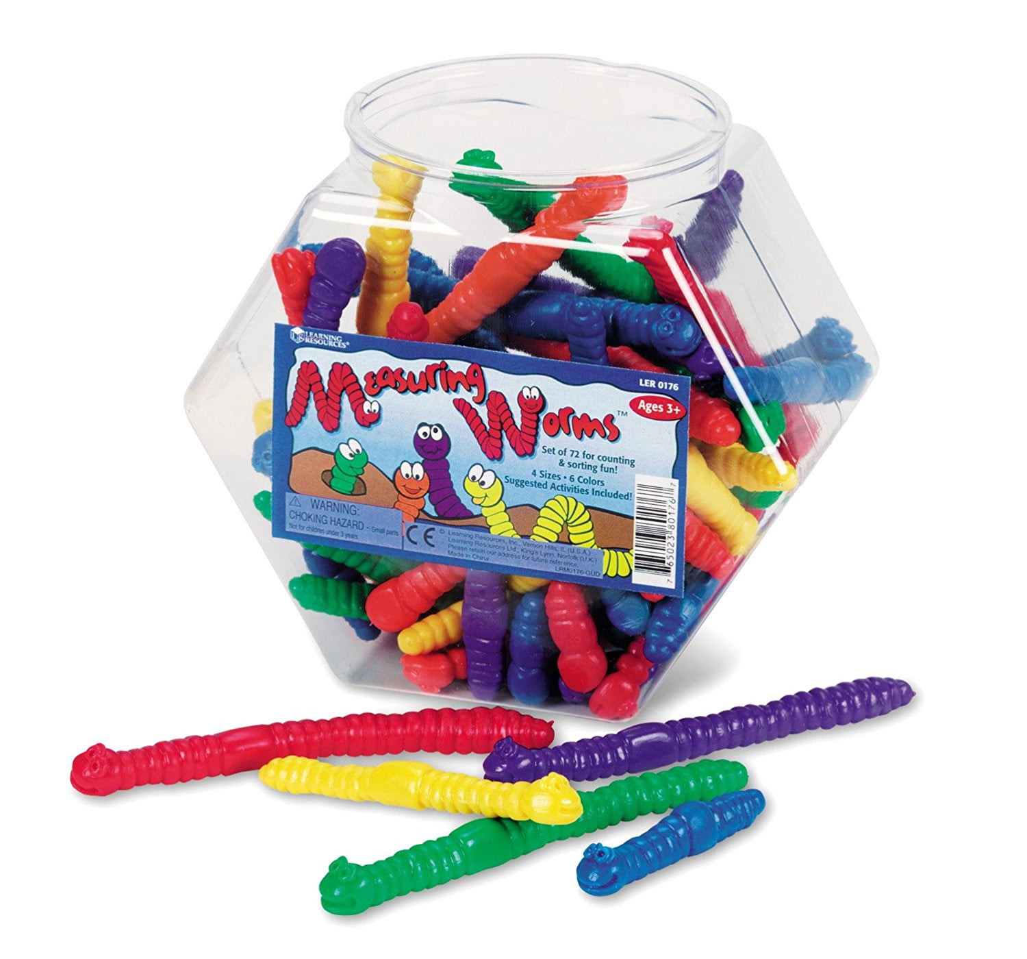 Learning Resources, LRNLER0176, Measuring Worms, 72 / Set, Multi