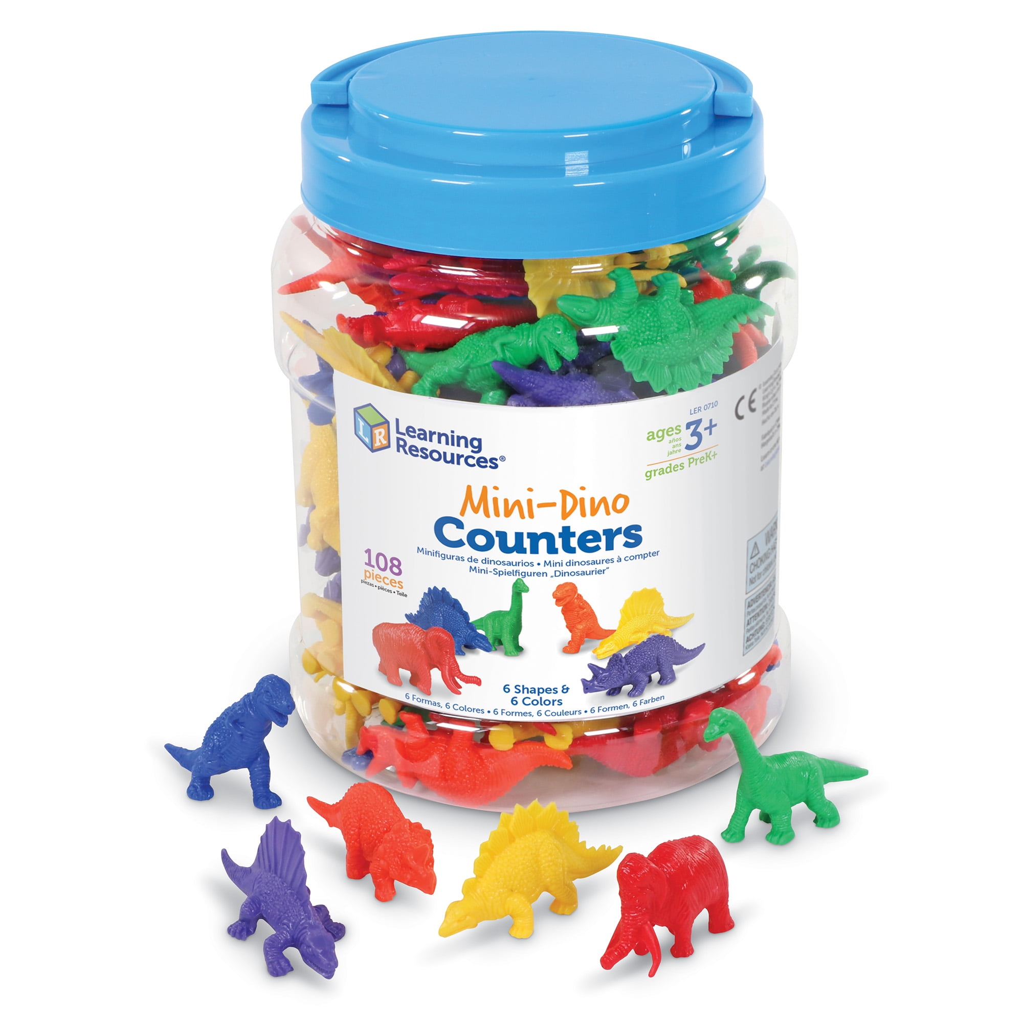 Learning Resources Mini-Dino Counters - 108 Pieces, boys and Girls Ages 3+ Toddler Learning Toys, Dinosaurs for Toddlers,