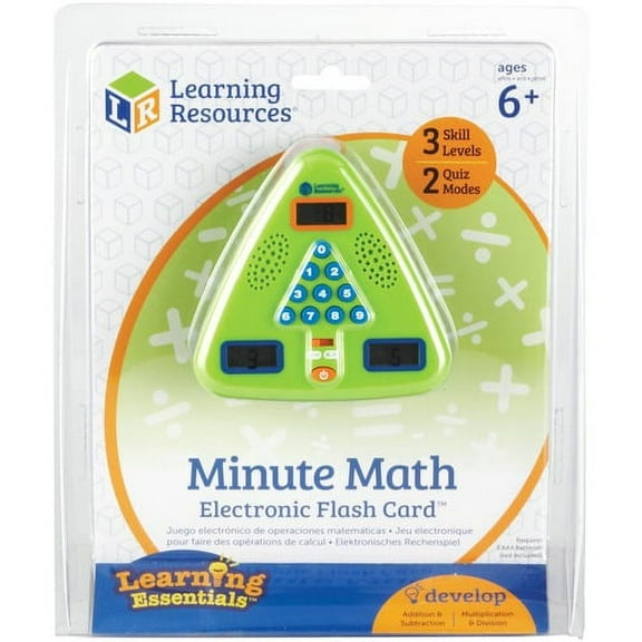 Learning Resources Minute Math Electronic Flash Card - Skill Learning: Equation Solving, Visual Processing, Audio Feedback, Addition, Subtraction, Multiplication, Division, Num | Bundle of 10 Each