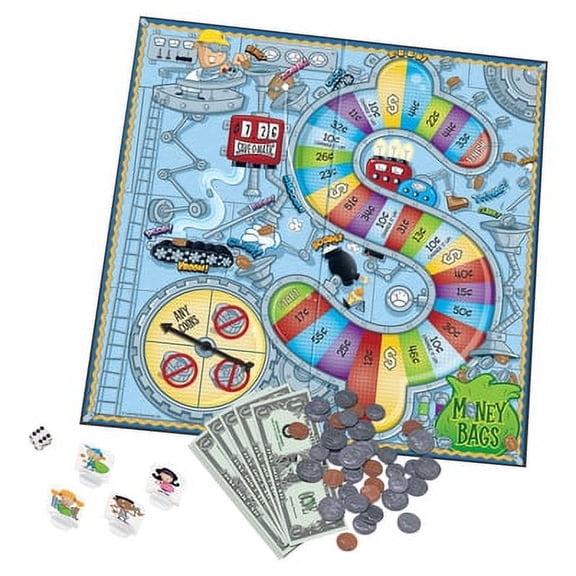 Learning Resources-1PK Learning Resources Money Bags Coin Value Game - Classic - 2 To 4 Players - 1 Each