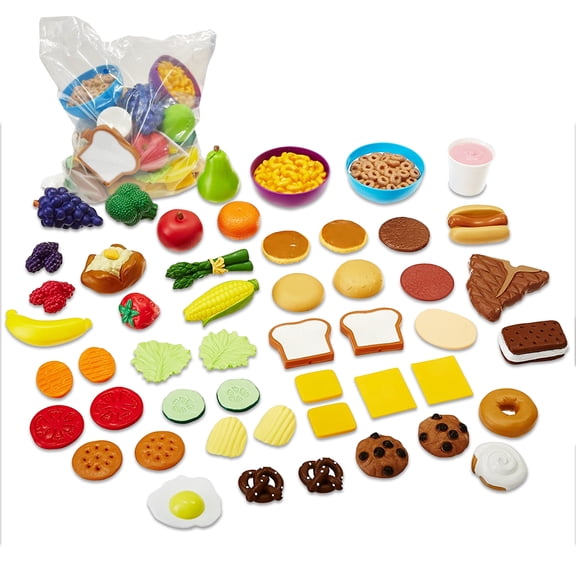Learning Resources New Sprouts Complete Play Food Set - 50 Pieces, Play Food for Boys and Girls Ages 2+, Pretend Play Toys for Toddlers