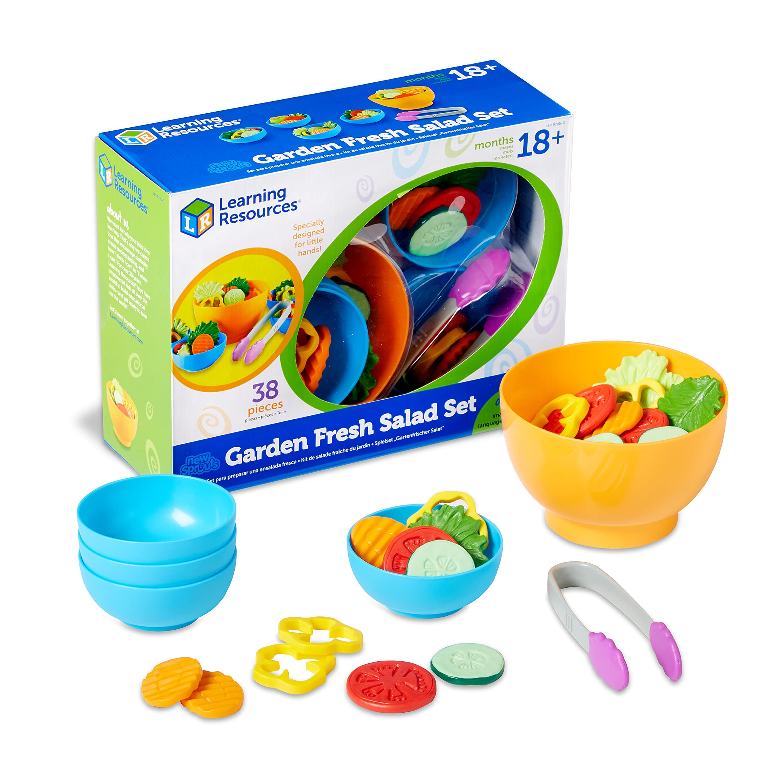 Learning Resources New Sprouts Garden Fresh Salad Set 38 Pieces, Ages
