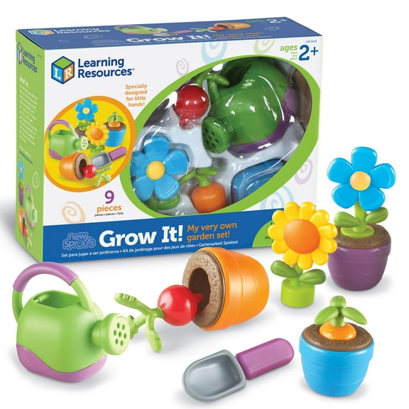 Learning Resources New Sprouts Grow It! Toddler Gardening Set, Outdoor Toys, Pretend Play, 9 Pieces, Ages 2+