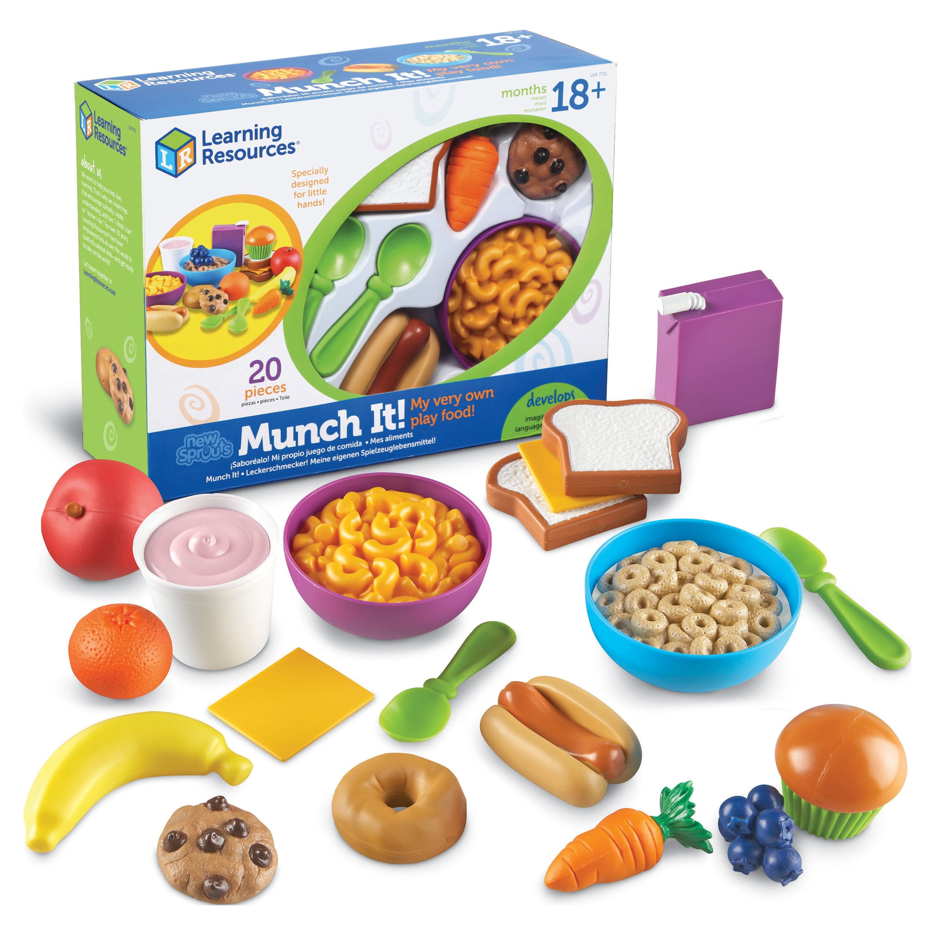 Learning Resources Sorting Snacks Mini Fridge ,51 Pieces, Ages 3+