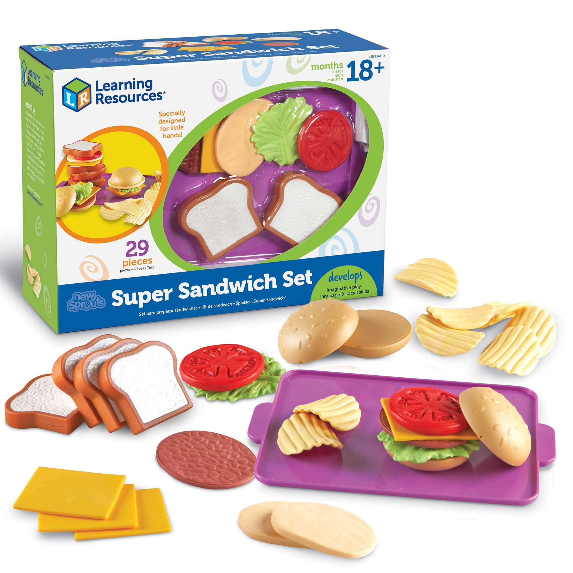 Learning Resources New Sprouts Super Sandwich Set, Play Food, Ages 18 Months +