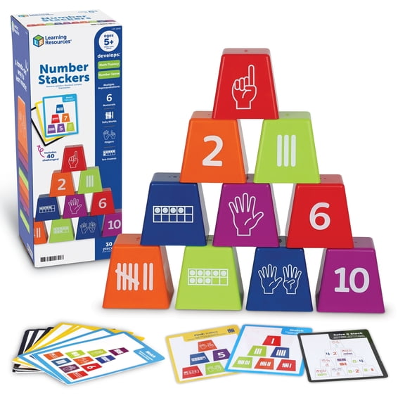 Learning Resources Number Stackers - Math Manipulatives,   Fine Motor , Ages 5+