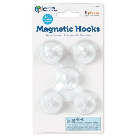 Learning Resources Original Magnetic Hooks, Classroom Supplies, Teacher Accessories, Strong Magnetic Hooks, Set of 5