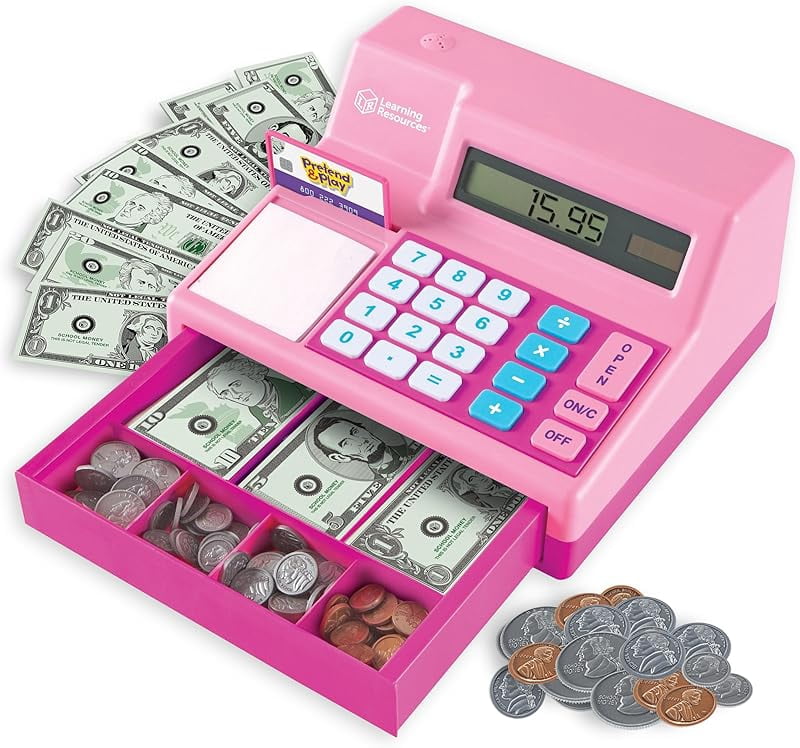 Cash Register Math Learning Resources Pretend & Play Calculator Cash Register - 73 Pieces ...