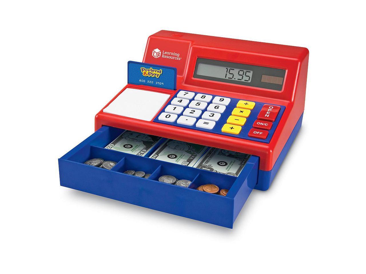 Learning Resources Pretend & Play Calculator Cash Register, Educational Learning Preschool Play Cash Register Toy for Girls and Boys, Sustainable Toys Ages 3 4 5+ - image 1 of 9