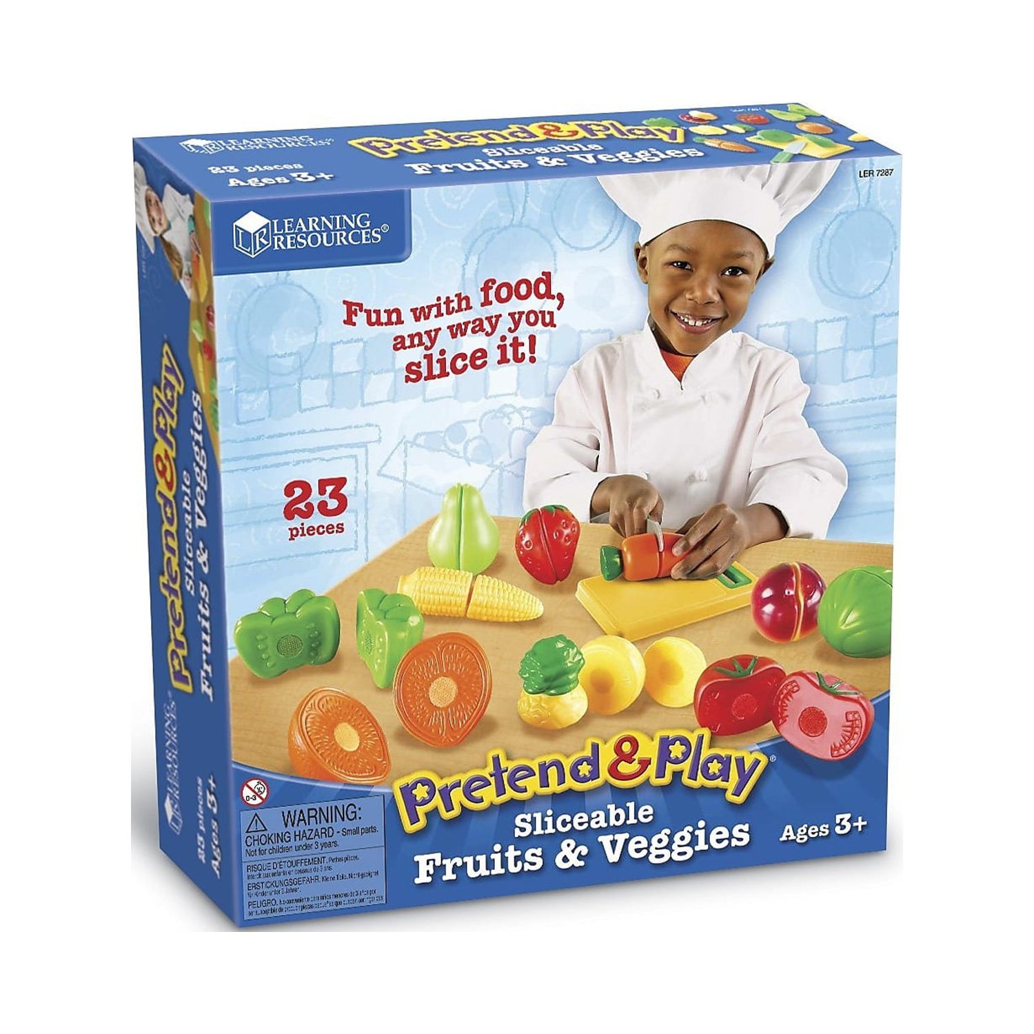 Learning Resources Pretend & Play Sliceable Fruits & Veggies - 23 Pieces, Boys and Girls Ages 3+, Food Play Set, Pretend Food For Toddlers - image 1 of 3