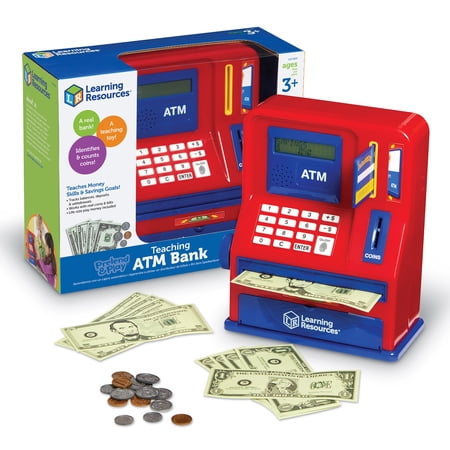 Learning Resources Teaching ATM Bank - Toddler Educational Toy for Money Skills, Ages 3+