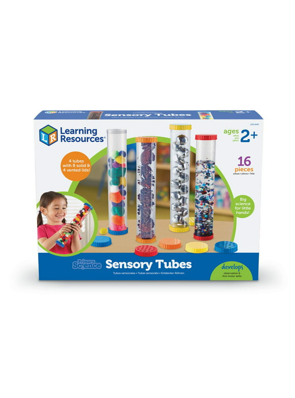 Learning Resources Primary Science Sensory Tubes - Set of 4 Tubes, Ages 3+ Science Toys for Kids, STEM Toys, Fine Motor and Sensory Toys