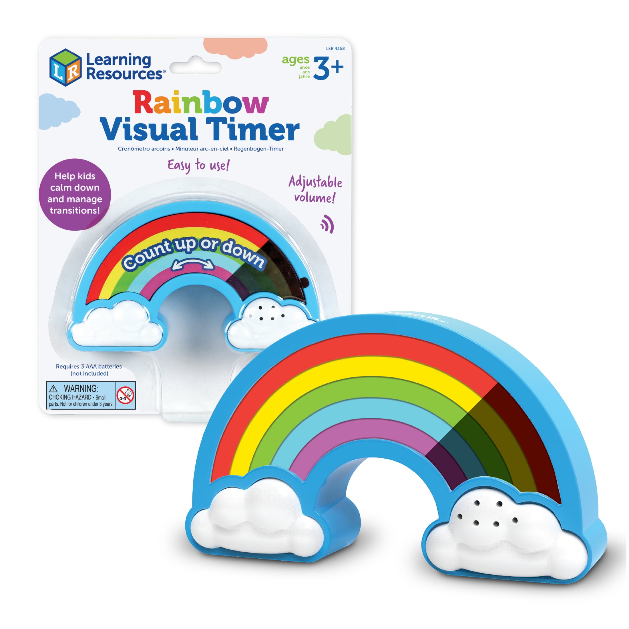 Multicolor Rainbow Visual Timer for Kids with Adjustable Volume