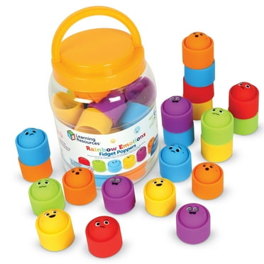 Learning Resources Rainbow Emotion Fidget Poppers Classroom Set, 24 Pieces, Ages 3+