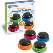 Learning Resources Recordable Answer Buzzers - Sound Effect Button, Family Game Shows, Ages 3+