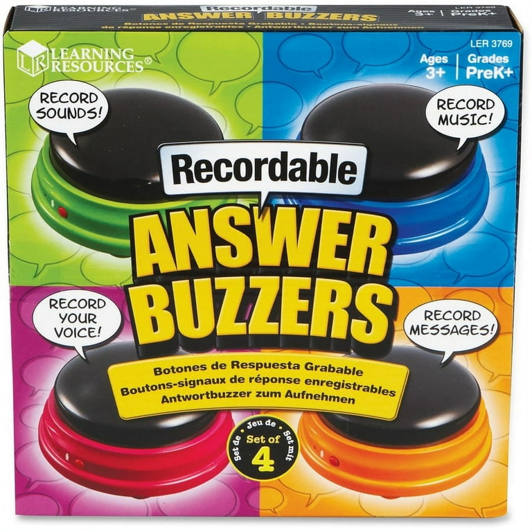 Learning Resources Recordable Answer Buzzers - Theme/Subject: Learning - Skill Learning: Sound, Game - 4 Pieces - 3+ - 4 / Pack Learning Resources Recordable Answer Buzzers - Theme/Subject: Learning - Skill Learning: Sound, Game - 4 Pieces - 3+ - 4 / Pack