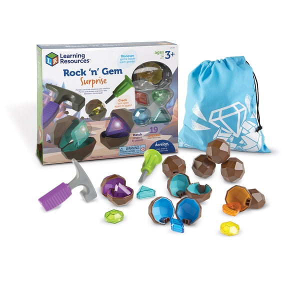 Learning Resources Rock 'n Gem Surprise, Fine Motor Toddler Toy, Ages 3+