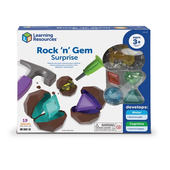 Learning Resources Rock 'n Gem Surprise, Fine Motor Toddler Toy, Ages 3+