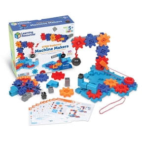 Learning Resources STEM Explorers Machine Makers, 60 Pieces, Ages 5+, STEM Toys, STEM Building Toys, STEM Kits, Engineering toys, build it yourself toys