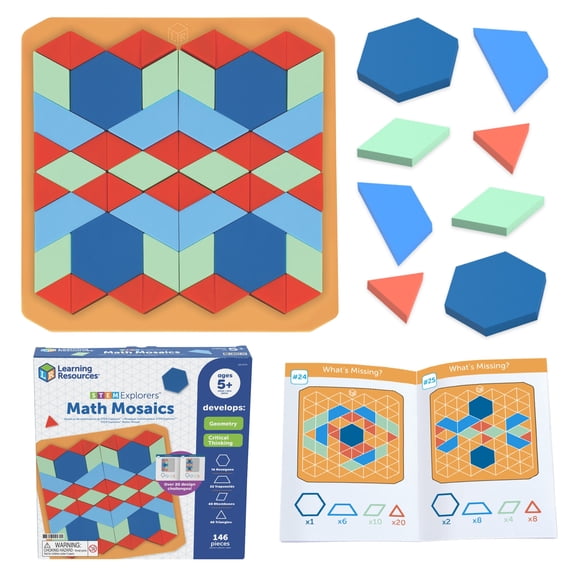Learning Resources STEM Explorers Math Mosaics - Geometry Manipulatives, Ages 5+
