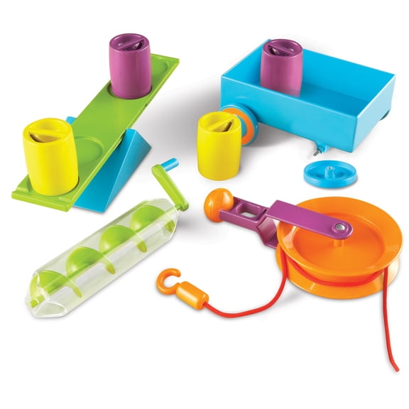 Learning Resources STEM Simple Machines Activity Set -19 Pieces, Boys Girls Ages 5 6 7+ Hands-on Science Activities, STEM Toys