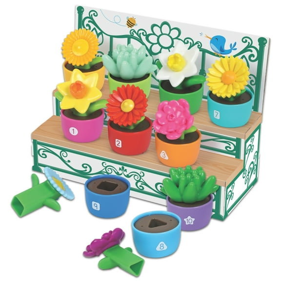 Learning Resources Shape & Color Garden - Sorting and Stacking Toys for Kids Ages 18 Months