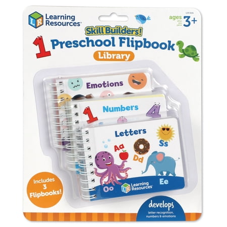 Learning Resources Skill Builders Preschool Flipbook Library, 3 Years+, 3 Count