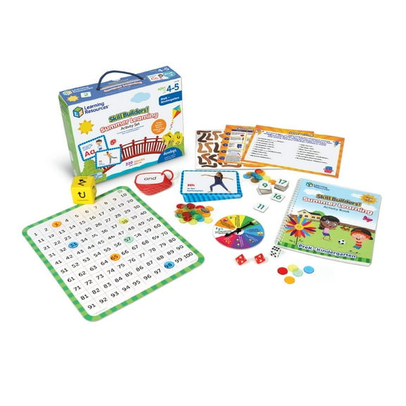 Learning Resources Skill Builders! Summer Learning Activity Set - Math Games, Preschool Learning Toys for Kids Ages 4+