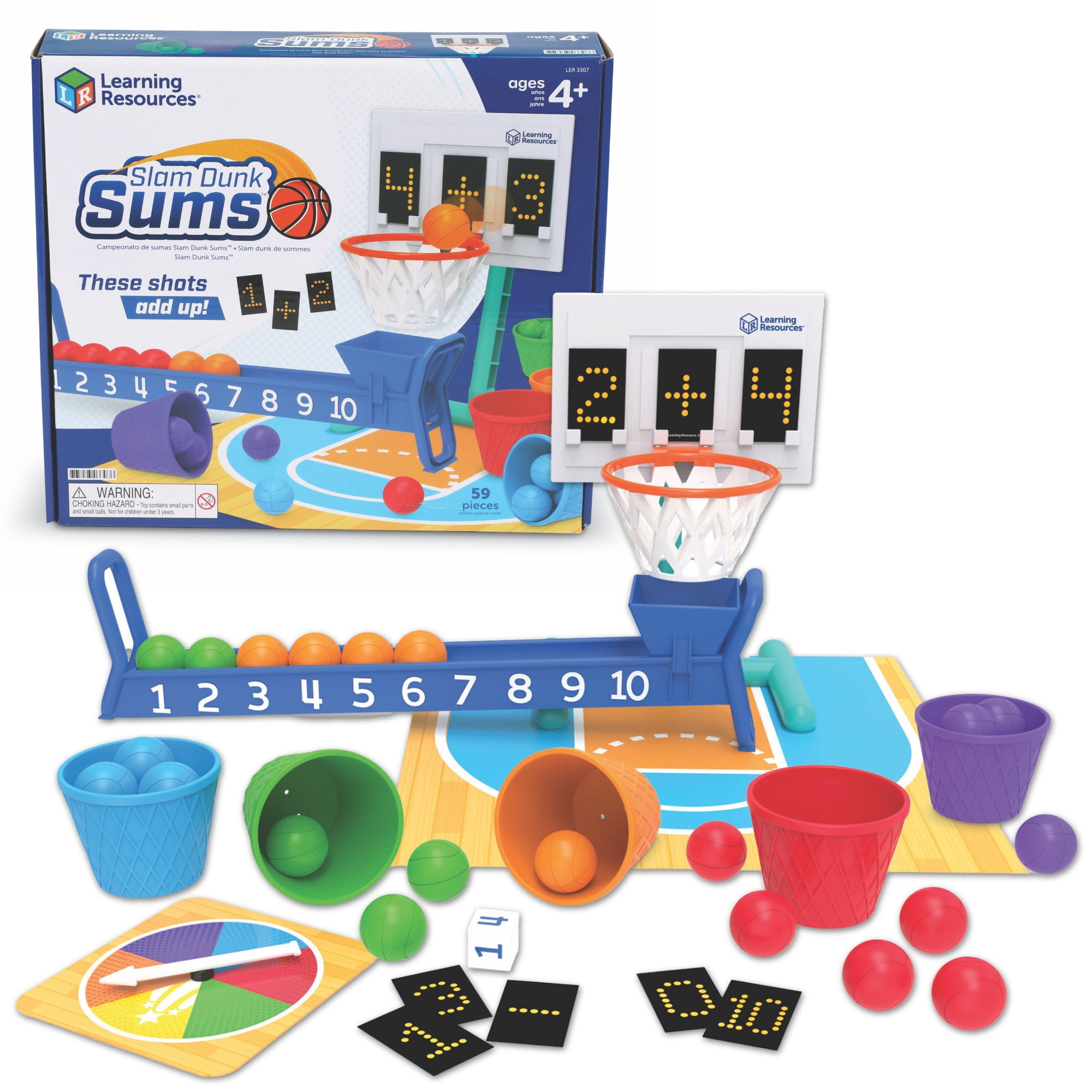 Learning Resources Slam Dunk Sums – Math Games, Classroom Board Game, Ages 4+
