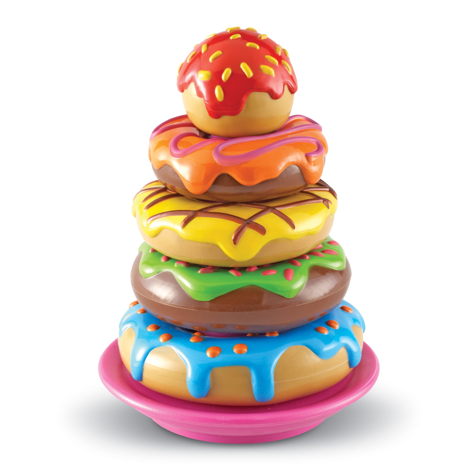 Learning Resources Smart Snacks Stack 'Em Up Doughnuts, Preschool Fine Motor Toys, 6 pieces, Ages 18mos+