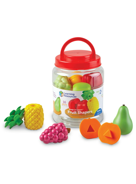 Learning Resources Snap-N-Learn Fruit Shapers, Play Food, Fine Motor Toy, Preschool Toy, Boys, Girls, Ages 2,3,4+