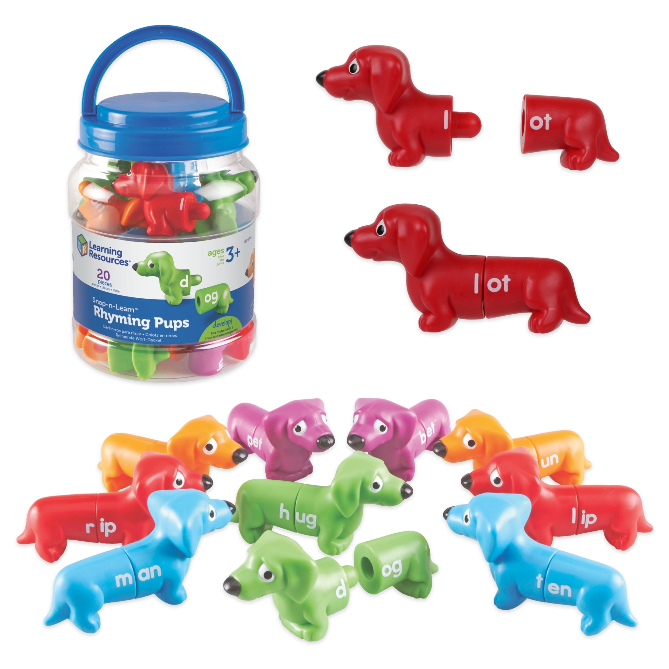 Learning Resources Snap-N-Learn Rhyming Pups Toy - Phonics, Letter