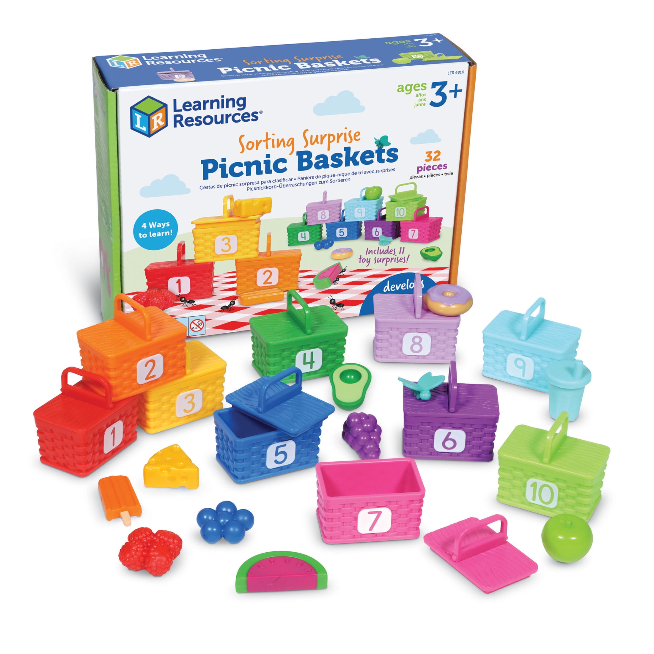 Learning Resources Sorting Surprise Picnic Baskets Preschool Toys for Boys and Girls Ages 3 and up