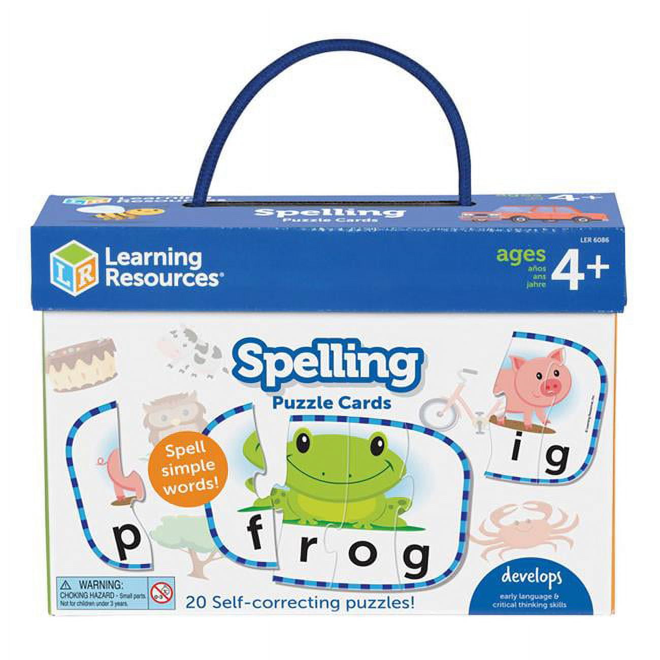Learning Resources Spelling Puzzle Cards for Grade PK Plus, Assorted