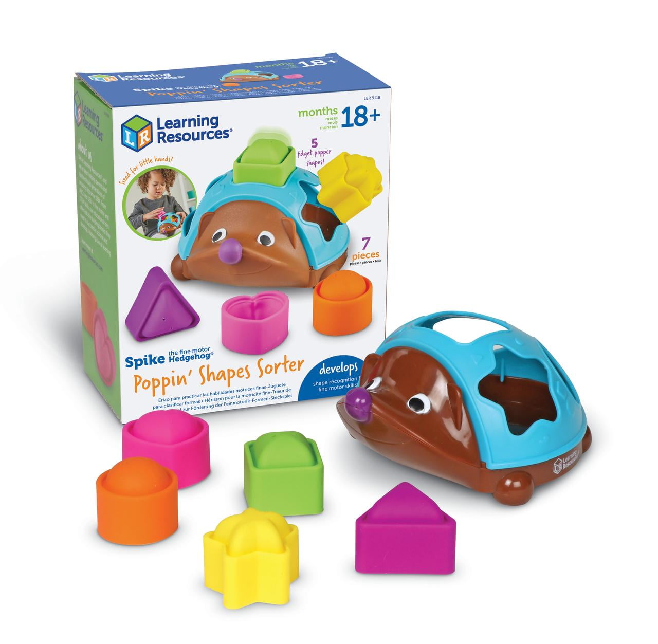 Learning Resources Spike the Fine Motor Hedgehog Poppin Shapes
