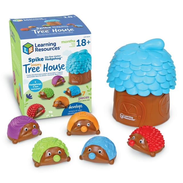 Learning Resources Spike the Fine Motor Hedgehog Sensory Tree House - 7 Pieces, Preschool Learning Toys for Boys and Girls Ages 18+ months