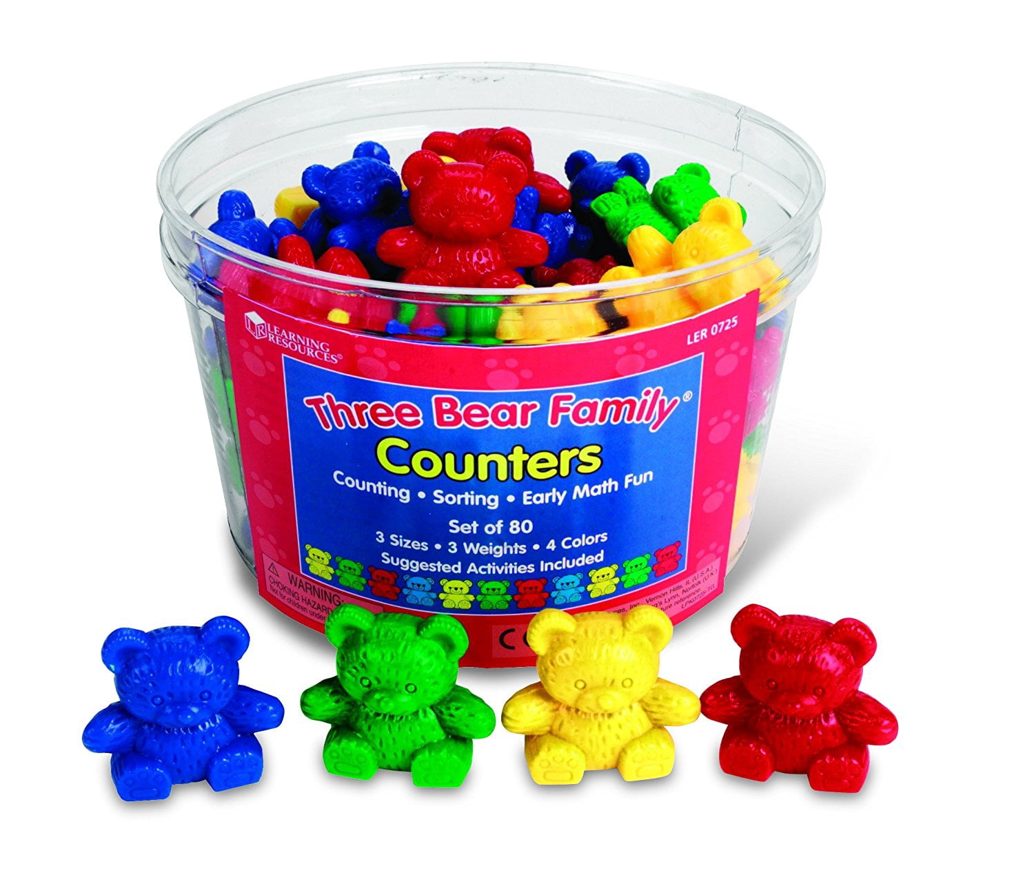 Learning Resources Three Bear Family Counters, Math Manipulatives, Set of 80, Ages 3 and Up