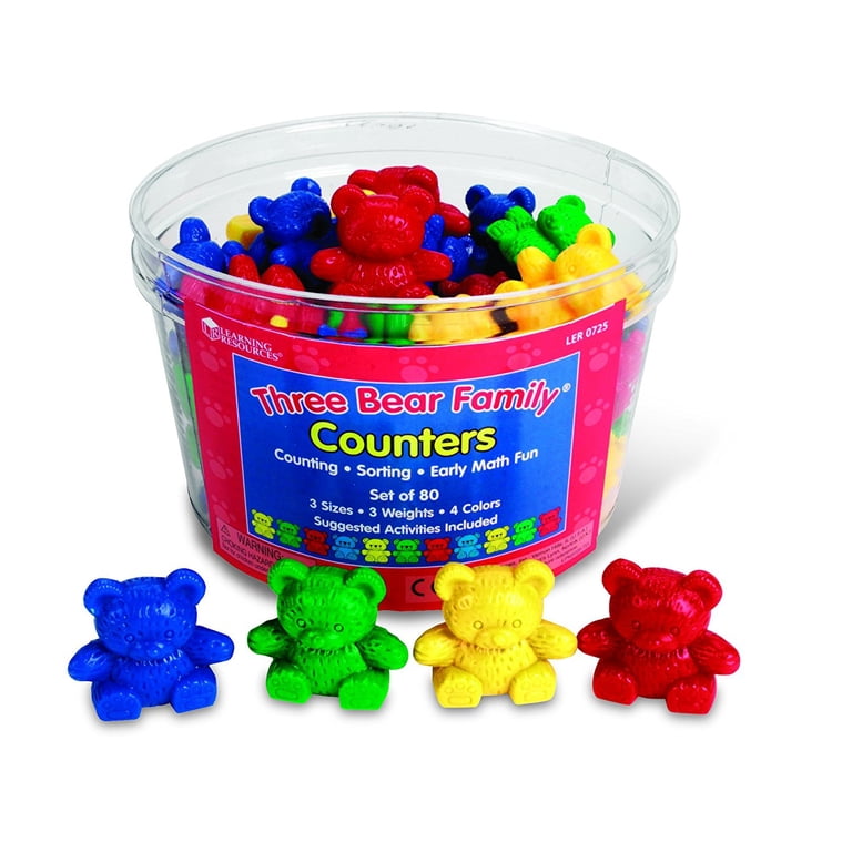 Learning Resources Three Bear Family Counters, Math Manipulatives