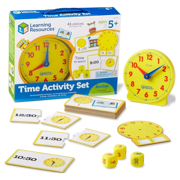 Learning Resources Time Activity Set - 41 Pieces, Kindergartner Learning Activities for Boys and Girls Ages 5+