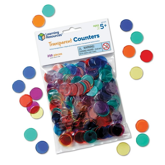 Learning Resources Transparent Color Counting Chips, Math Manipulatives, Ages 5+