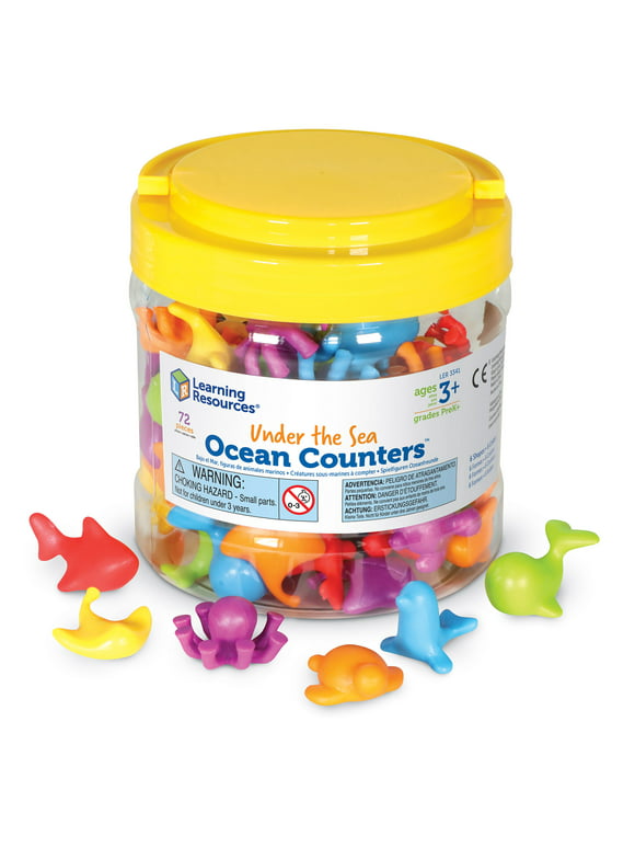 Learning Resources Under the Sea Ocean Counters - 72 Pieces, Boys and Girls Ages 3+ Toddler Learning Toys