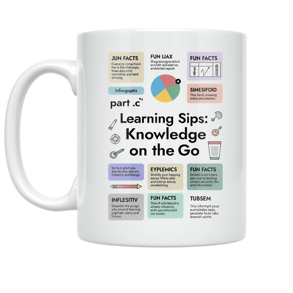Learning Sips: Knowledge on the Go - Educators and Learners - 11 oz Ceramic Coffee Mug