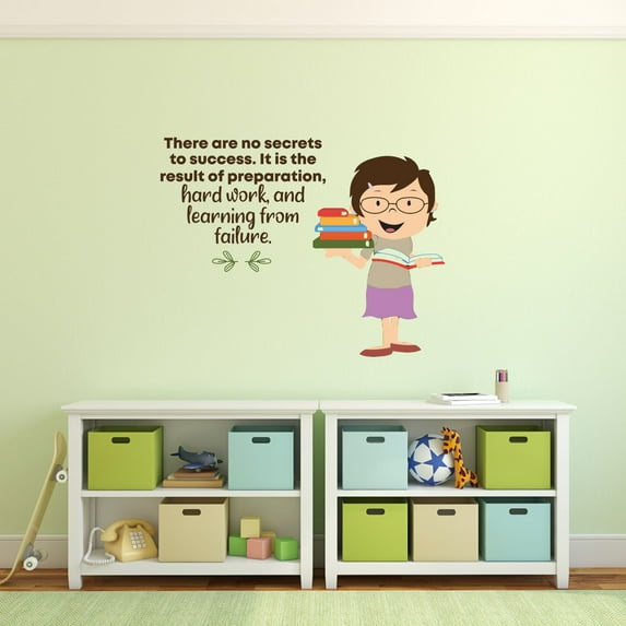 Learning Teacher School Class Quote Cartoon Quotes Decors Wall Sticker Art Design Decal for Girls Boys Kids Room Bedroom Nursery Kindergarten Home Decor Stickers Wall Art Vinyl Decoration (20x20 inch)
