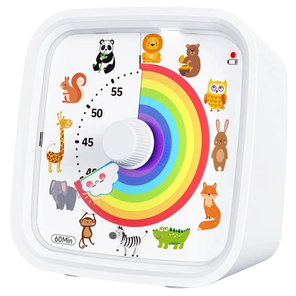 Learning Timer For Students 60 Minutes Countdowns Visual Display With Rainbow Disk Soft Lighting And Sound Option Gift