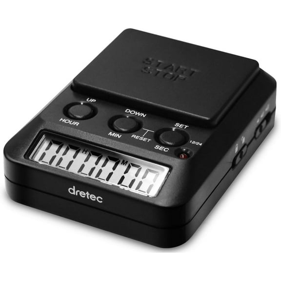 Learning Timer, for Studying, Large Button, Count Function Until The Target Date, Black, Officially Tested in Japan(1 Starter AAA Battery Included)