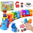 thumbnail image 1 of IYHN Farm Train Learning Toy, Counting, Matching & Sorting Montessori Learning Animal Set Including 9 Farm Animals and 1 Farmer, Easter Christmas Birthday Gift for for Toddlers, 1 of 8