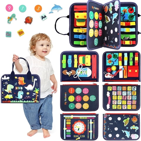 Learning Toys for 1 2 3 4 Years Old, Montessori Busy Board Toy for Toddlers 1-3, Learning Toddler Toys Age 1 2 3